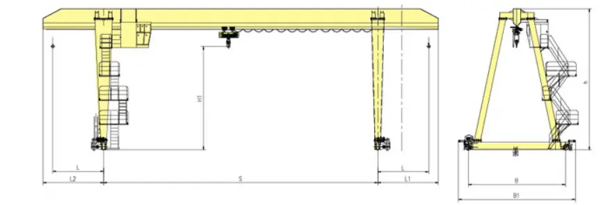 Single Girder Gantry Crane with Electric Hoist